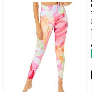 Onzie High-Waist Multi-Color Abstract Print Leggings - Pink, Coral, Mint